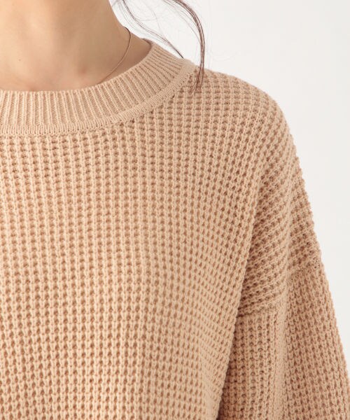 studio CLIP（スタディオクリップ）の「7ゲージコットンアクリルワッフルワンピース（ワンピース/ドレス・オフホワイト/ブラック/ベージュ）」の6枚目の写真