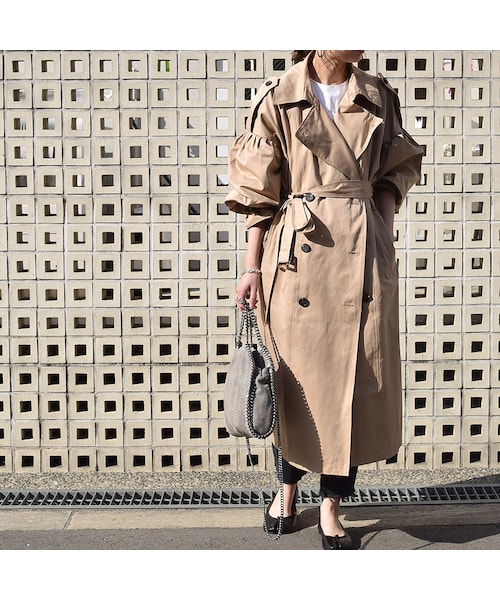 no brand（ノーブランド）の「[ RE-ARRIVAL ]バルーン袖オーバートレンチコート（トレンチコート・レディース・その他）」の5枚目の写真