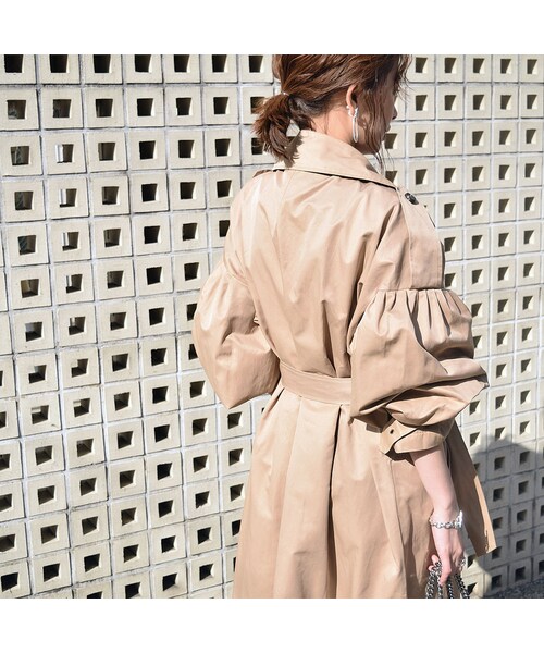 no brand（ノーブランド）の「[ RE-ARRIVAL ]バルーン袖オーバートレンチコート（トレンチコート・レディース・その他）」の4枚目の写真