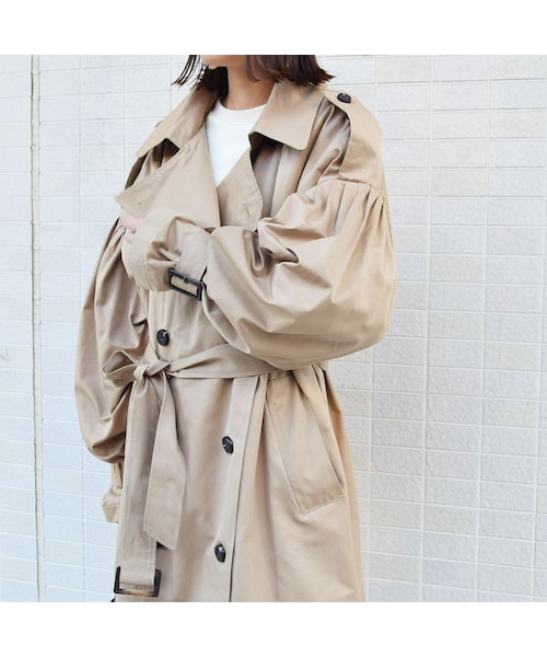 no brand（ノーブランド）の「[ RE-ARRIVAL ]バルーン袖オーバートレンチコート（トレンチコート・レディース・その他）」の6枚目の写真