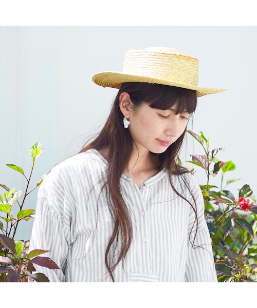 Sunny clouds(サニークラウズ)の「サニークラウズ feat. 田中帽子店 kazumiと田中さんで作ったカンカン帽(ファッション小物 > 帽子・レディース・ベージュ)」の4枚目の写真