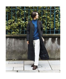 フェリシモ アンドマイラ ロングダウンコート Aライン シンプル 黒 and