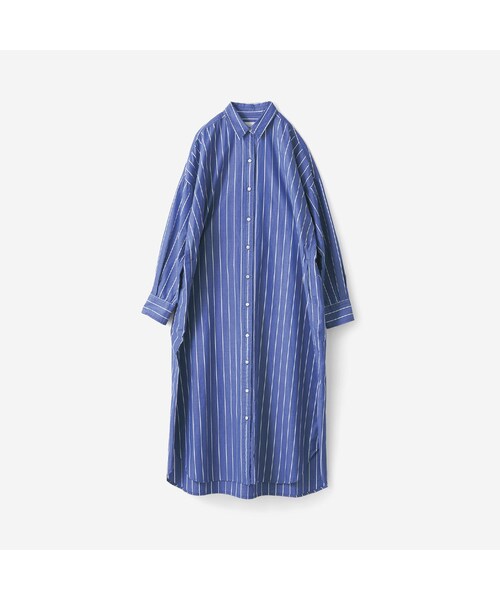 アヴェクモワ アヴェクモワ の アヴェクモワ ストライプシャツワンピース ブルー ワンピース ドレス Wear