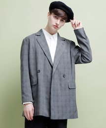 EMMA CLOTHES | TRストレッチスーツ地ダブルテーラードジャケット(テーラードジャケット)