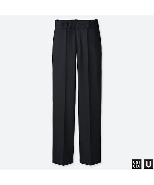 UNIQLO（ユニクロ）の「コットンストレートパンツ（その他パンツ・レディース・GRAY 06/BLACK 09/BROWN 35/PINK 12・67/70/58/61/64/73/76）」の2枚目の写真