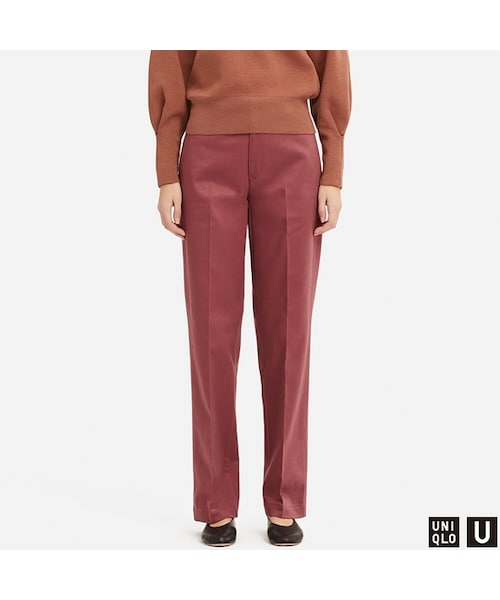 UNIQLO（ユニクロ）の「コットンストレートパンツ（その他パンツ・レディース・GRAY 06/BLACK 09/BROWN 35/PINK 12・67/70/58/61/64/73/76）」の4枚目の写真