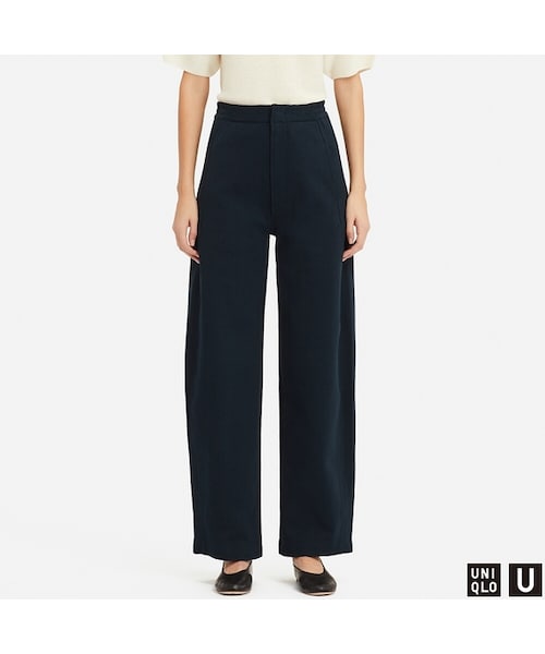 UNIQLO（ユニクロ）の「コットンダブルフェイスパンツ（その他パンツ・レディース・BROWN 34/NAVY 69/BLACK 09・XXL/S/L/M/XL）」の3枚目の写真