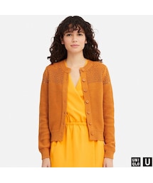 UNIQLO | メッシュクルーネックカーディガン（長袖）(カーディガン/ボレロ)
