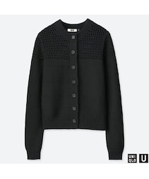 UNIQLO | メッシュクルーネックカーディガン（長袖）(カーディガン/ボレロ)
