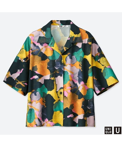 UNIQLO（ユニクロ）の「オープンカラーシャツ（5分袖）（シャツ/ブラウス・レディース・ 90/ 91・XXL/S/M/L/XL）」の2枚目の写真