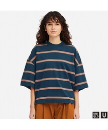 UNIQLO | オーバーサイズボーダーＴ（5分袖）(Tシャツ/カットソー)