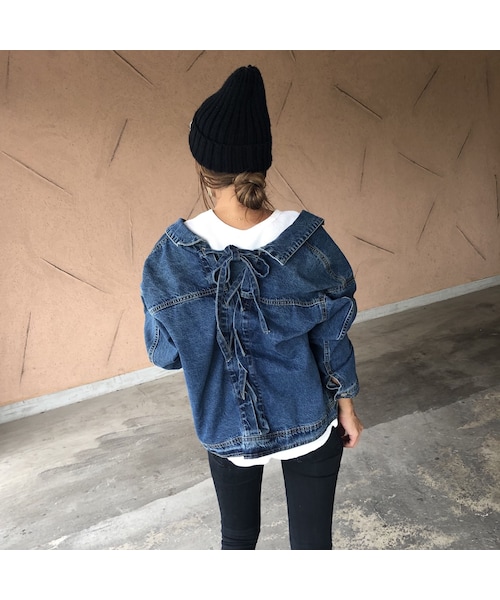 copine（コピン）の「再入荷！着るだけで抜き襟！おしゃれGジャン（デニムジャケット・レディース・その他）」の2枚目の写真