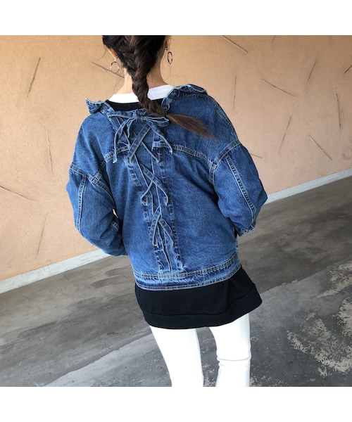 copine（コピン）の「再入荷！着るだけで抜き襟！おしゃれGジャン（デニムジャケット・レディース・その他）」の5枚目の写真