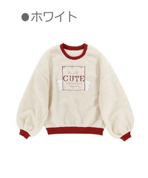 Bobon21 | 刺しゅう入りボアトップス -全１色-(スウェット)