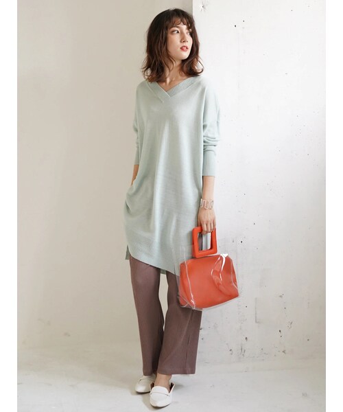 koe（コエ）の「リブパンツ（その他・グレー/キャメル・F）」の7枚目の写真