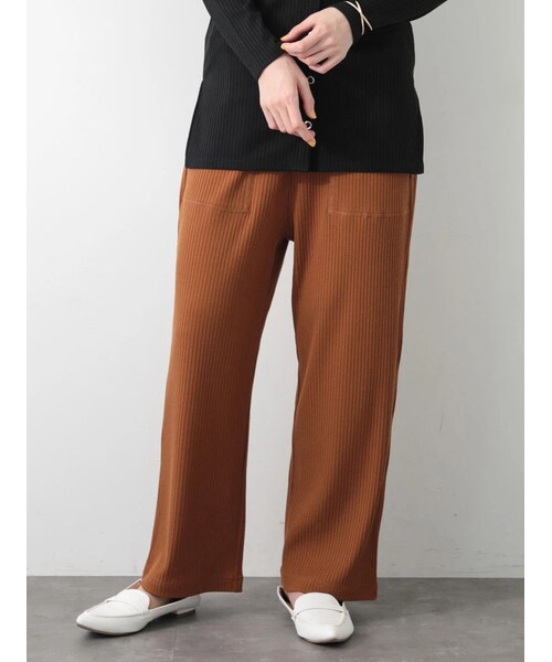 koe（コエ）の「リブパンツ（その他・グレー/キャメル・F）」の2枚目の写真