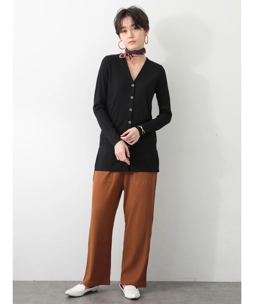 koe（コエ）の「リブパンツ（その他・グレー/キャメル・F）」の3枚目の写真