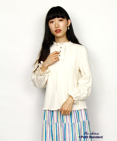 paravion（パラビオン）の「ワッフルトップス（トップス・レディース・オフ/ブルー/ベージュ・ONE）」の7枚目の写真