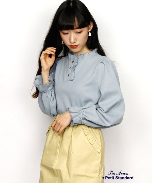 paravion（パラビオン）の「ワッフルトップス（トップス・レディース・オフ/ブルー/ベージュ・ONE）」の2枚目の写真