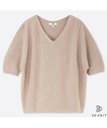 UNIQLO | 3Dコットンドルマンスリーブセーター（5分袖）(ニット/セーター)