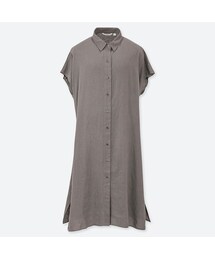 UNIQLO | リネンブレンドロングシャツ（半袖）(シャツ/ブラウス)