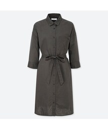 UNIQLO | リネンブレンドワンピース（7分袖・丈標準95.5～105.5cm）(ワンピース)