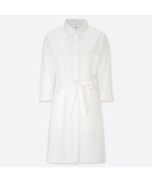 UNIQLO | リネンブレンドワンピース（7分袖・丈短め88.5～98.5cm）(ワンピース)