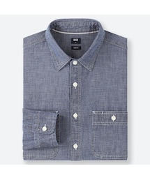 UNIQLO | シャンブレーワークスリムフィットシャツ（長袖）(シャツ/ブラウス)