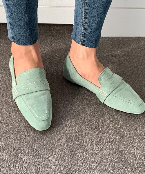 DHOLIC（ディーホリック）の「2TYPEステッチスエード調ローファー（ローファー・レディース・ベージュ/グリーン/その他/ブラック/ブルー/ピンク・225/230/235/240/245/250）」の3枚目の写真