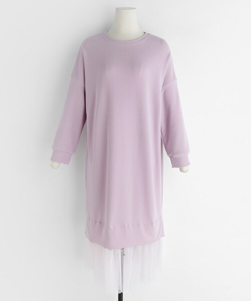 DHOLIC（ディーホリック）の「シアーヘムワンピース（ワンピース・レディース・ベージュ/ブラック/ピンク・FREE）」の3枚目の写真