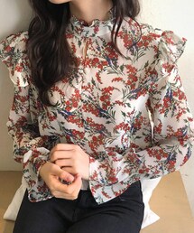 DHOLIC | フリルフローラルシアーブラウス(シャツ/ブラウス)
