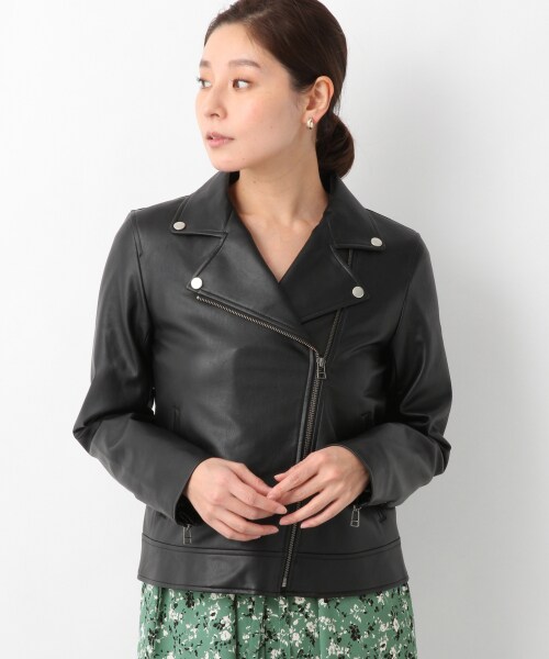 LEPSIM レプシィム フェイクレザーブルゾン ブラック LEPSIMフェイク