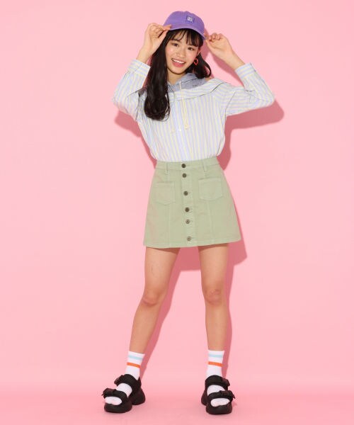 repipi armario（レピピ アルマリオ）の「カサネギフウカタアキシャツ（トップス・ギンガムチェック/ストライプ）」の3枚目の写真