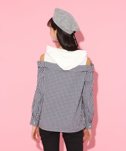 repipi armario（レピピ アルマリオ）の「カサネギフウカタアキシャツ（トップス・ギンガムチェック/ストライプ）」の6枚目の写真