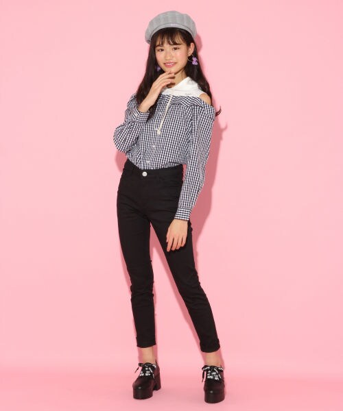 repipi armario（レピピ アルマリオ）の「カサネギフウカタアキシャツ（トップス・ギンガムチェック/ストライプ）」の4枚目の写真