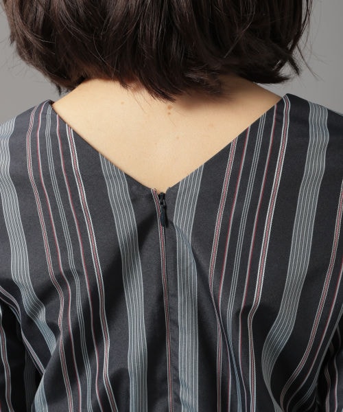 【Andemiu 】サイドレースアップワンピース/ストライプ/白 Andemiu（アンデミュウ）の「サイドレースアップワンピース（）」 - WEAR
