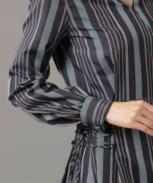 【Andemiu 】サイドレースアップワンピース/ストライプ/白 サイドレースアップワンピース[品番：MKSW0063843]｜EATME（イートミー