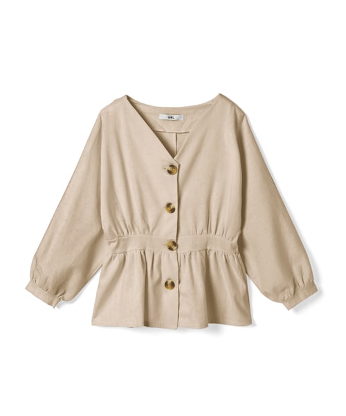 GRL（グレイル）の「Vネックウエストマークブラウス（シャツ/ブラウス・レディース・ベージュ/オフホワイト・F/Ｆ）」の2枚目の写真