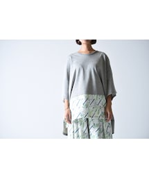 sneeuw | sneeuw ボタニカルプリントパネルプルオーバー leaf(Tシャツ/カットソー)