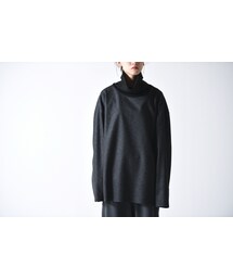 my beautiful landlet | My Beautiful Landlet ウールフラノタートルネックプルオーバー charcoal(ニット/セーター)