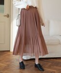 DHOLIC | シフォンウエストゴムプリーツスカート(裙子)