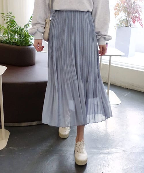 DHOLIC（ディーホリック）の「シフォンウエストゴムプリーツスカート（スカート・レディース・ピンク/ブルー/ホワイト・FREE）」の3枚目の写真