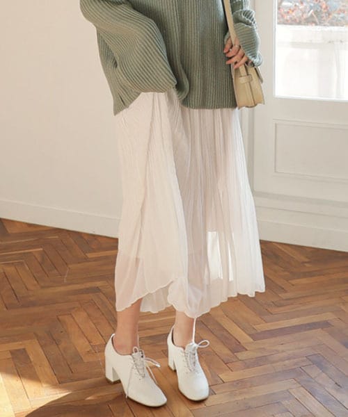 DHOLIC（ディーホリック）の「シフォンウエストゴムプリーツスカート（スカート・レディース・ピンク/ブルー/ホワイト・FREE）」の2枚目の写真