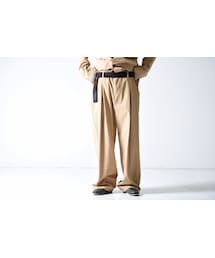 VOAAOV | VOAAOV 江戸晒しボックスプリーツフルレングステーパードパンツ beige(スラックス)