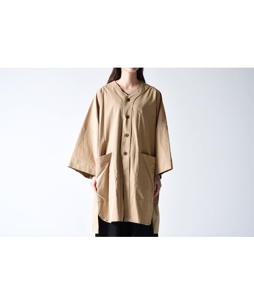 VOAAOV(ヴォアーブ)の「VOAAOV 近江晒しベースボールシャツ / beige(シャツ/ブラウス・レディース・ベージュ・F)」の1枚目の写真