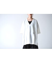 VOAAOV | VOAAOV 「VOAAOV」刺繍VネックBIGホスピタルT white(Tシャツ/カットソー)