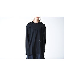 VOAAOV | VOAAOV コットン天竺ラウンドネックVOAAOV刺繍ロンT black(Tシャツ/カットソー)