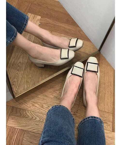 SAPPUN(サプン)の「Druner(パンプス・レディース・Beige/Black・22.5-25.0cm)」の1枚目の写真