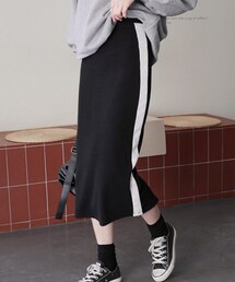 DHOLIC | サイド配色ラインスカート(スカート)