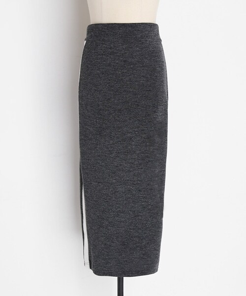 DHOLIC（ディーホリック）の「サイド配色ラインスカート（スカート・レディース・ブラック/グレー・FREE）」の2枚目の写真